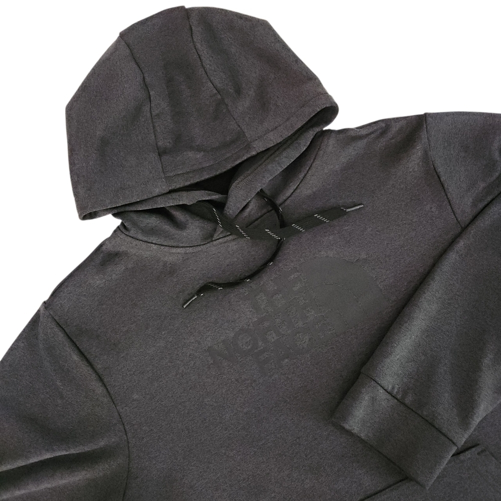 The North Face Men’s Heathered Charcoal Logo Fleece Pullover Hoodie M - like new - Picture 2 of 13